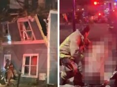 Hombre parcialmente desnudo gravemente quemado en explosión de gas en Atlanta captado por la cámara
