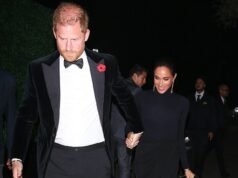 Un mundo lejos del deber real: el príncipe Harry parece «harto de estar en exhibición» e incapaz de «escenificar una sonrisa rictus» mientras él y Meghan, sin amapola, visitan la fiesta del 70 cumpleaños de Kris Jenner en vísperas del Domingo del Recuerdo