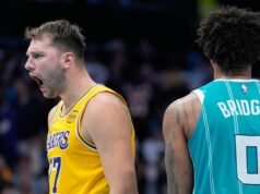 Luka Doncic anota 38 para ayudar a los Lakers a vencer a los Hornets