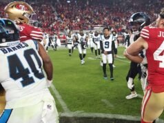 Jennings de los 49ers persigue a Moehrig de los Panthers por su ‘tiro bajo’