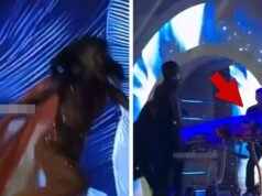 Miss Jamaica derriba a Nasty Tumble del escenario durante las preliminares de Miss Universo, en video