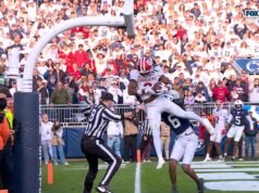 Omar Copper de Indiana realiza una recepción de patada INCREÍBLE para un touchdown de siete yardas para ganar el juego contra Penn State
