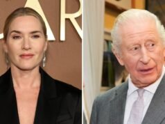 Kate Winslet recuerda su encuentro con el rey Carlos III con un look de encaje transparente