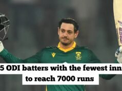 Los 5 mejores bateadores de ODI con menos entradas para llegar a 7000 carreras con Quinton de Kock