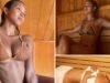 ¡Las estrellas sexys sudan en saunas humeantes!