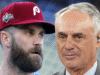 Bryce Harper supuestamente fue amenazado por un funcionario de la MLB después de una discusión con Rob Manfred, dice un agente
