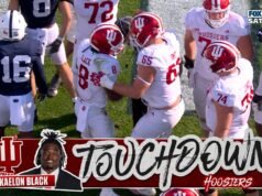 Kaelon Black aprovecha un balón suelto de TD Rush, ampliando la ventaja de Indiana sobre Penn State