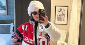 La esposa de Drake Maye usa equipo personalizado de los Patriots para el Campeonato de la AFC 2026