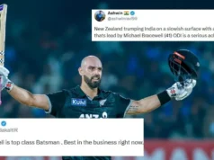 Los fanáticos asombrados cuando la elegante tonelada de Daryl Mitchell sella la victoria de Nueva Zelanda contra India en el segundo ODI