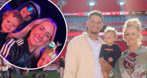 Patrick y Brittany Mahomes posan con 3 niños en el espectáculo “Disney on Ice”