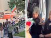 Un hombre conduce un camión U-Haul durante una protesta iraní, según muestra un video
