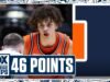 ¡Keaton Wagler de Illinois ERRORES al anotar 46 puntos con NUEVE triples en una sorpresiva victoria sobre Purdue! CADA PUNTO