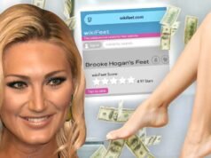 Brooke Hogan ha estado jugando con una modelo fetichista de pies desde que recibió la mercancía.