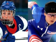Hilary Knight y Brittany Bowe se comprometen antes del partido de hockey por la medalla de oro