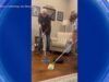 MIRAR: Una pareja recrea un evento de curling dentro de su casa