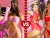 SE LEVANTÓ CONTRA. ROJO: Damas en lencería sexy de encaje, ¿a quién preferirías? !