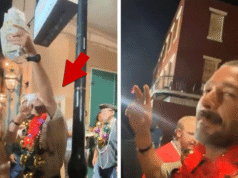 Shia LaBeouf muestra sus documentos de liberación en Bourbon Street tras su arresto