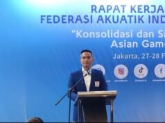 Anindya Bakrie enfatiza el desarrollo de los atletas en la Reunión de Trabajo Nacional de Deportes Acuáticos de 2026, centrándose en los estudiantes-atletas y la diáspora