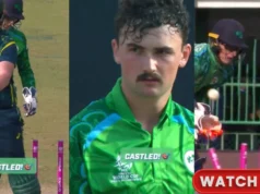 AUS vs IRE (MIRAR): El rayo de 110 km/h del hilandero Matthew Humphreys destruye el muñón medio de Matt Renshaw | Copa del Mundo T20 2026