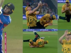 Copa del Mundo T20 2026 (MIRAR): Corbin Bosch y Keshav Maharaj casi chocan en una atrapada impresionante para despedir a Abhishek Sharma