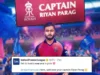 Los fanáticos reaccionan cuando Riyan Parag es nombrado capitán de los Rajasthan Royals antes de la IPL 2026