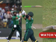 Copa del Mundo T20 2026 (MIRAR): El bate de Sahibzada Farhan se resbala y sale volando en un momento extraño en el campo en el choque PAK vs NAM
