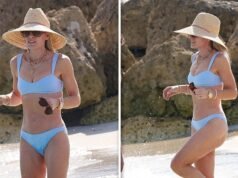 Kristin Cabot de Coldplay llega a la playa de Miami