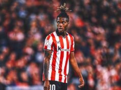 El astro español Nico Williams, baja indefinidamente por un problema de pubalgia