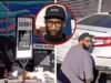 El hermano de Nipsey Hussle se cubre mientras filma el video de la inauguración del restaurante